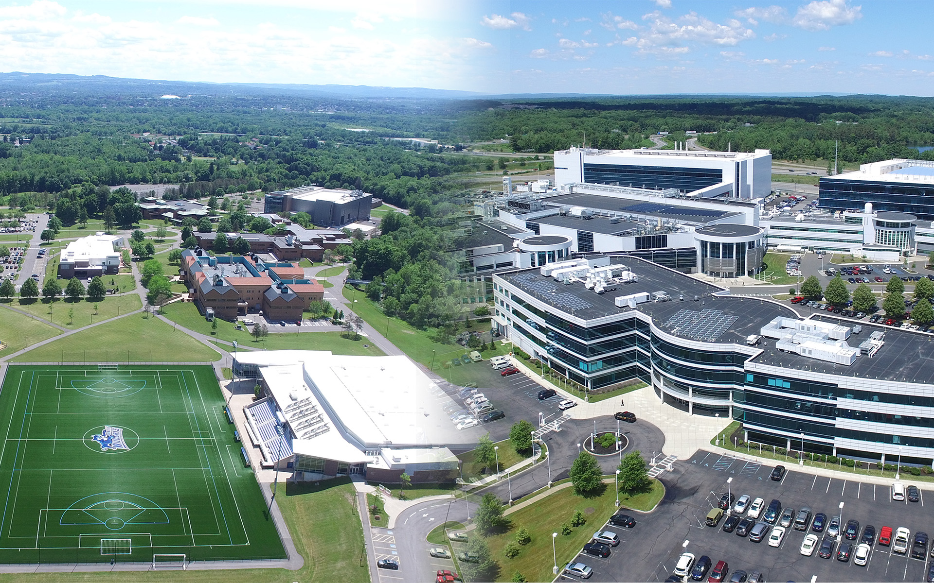 photo of two merged campuses