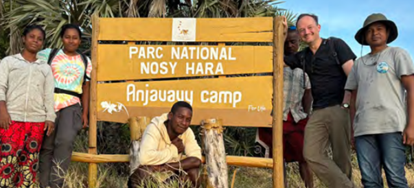 Dr. Adam McLain, second from left, of Biology and Chemistry, with research team in Madagascar.