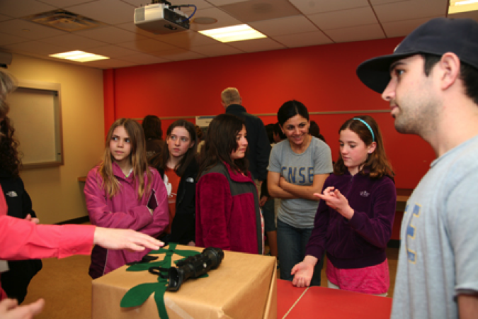 Prof. Shahedipour-Sandvik with local students