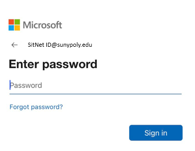 screenshot of the password sign in field in the Outlook mobile app