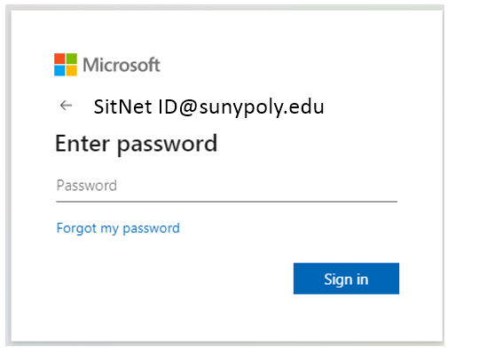 screenshot of the login password field in Outlook