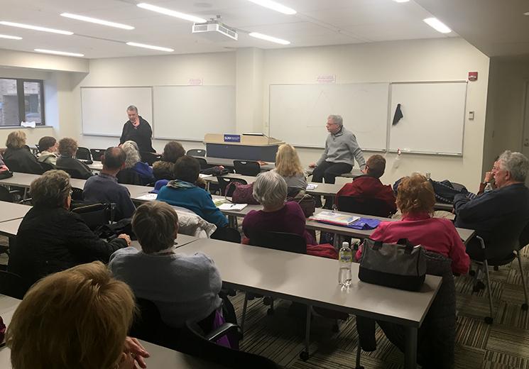 Pastor speaks to group about the Catholic Church