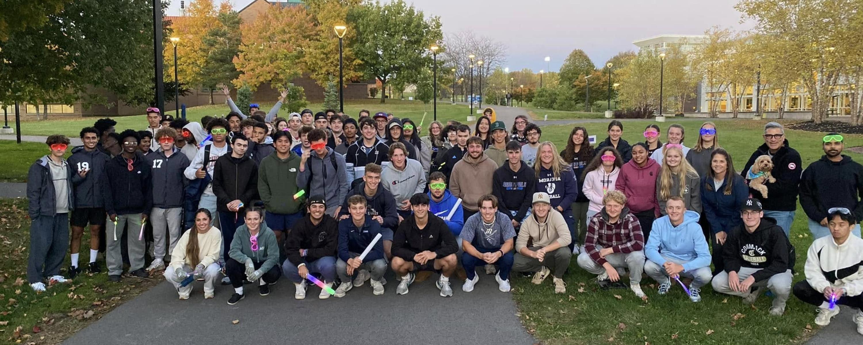Students together for walk