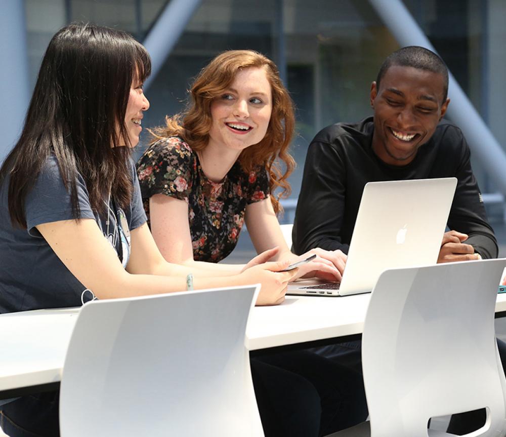 Students at a computer