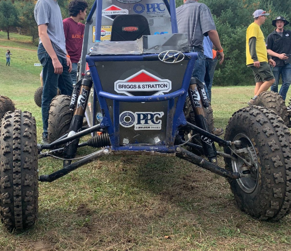 Wildcat Motorsports’ vehicle, “The Little Blue Car that Could” after the endurance race