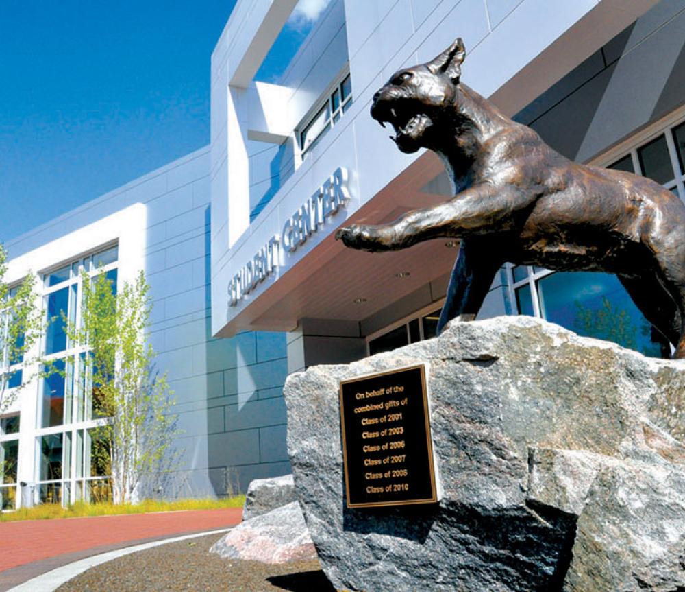 Wildcat Statue Utica campus