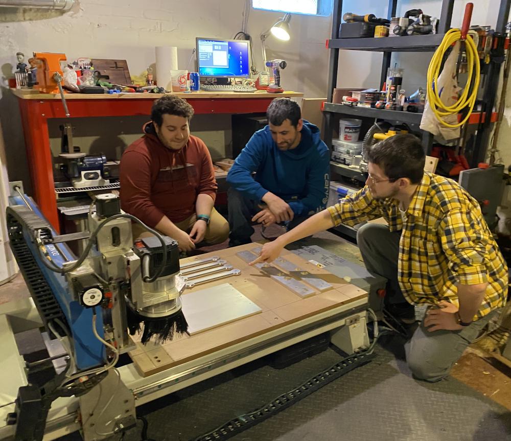 From left to right: students Peter Castiglia, Eric Johnson, and Andrew Burns