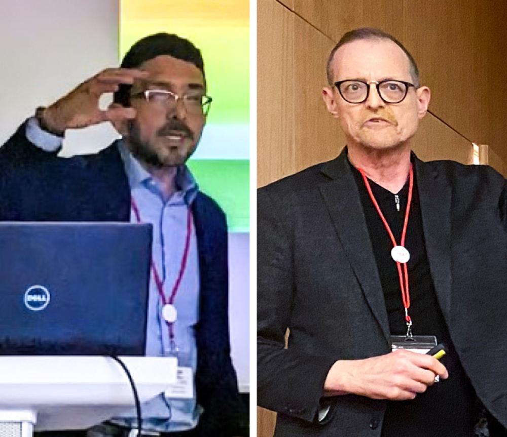 Dr. Henao and Dr. Edgell speaking at events. 