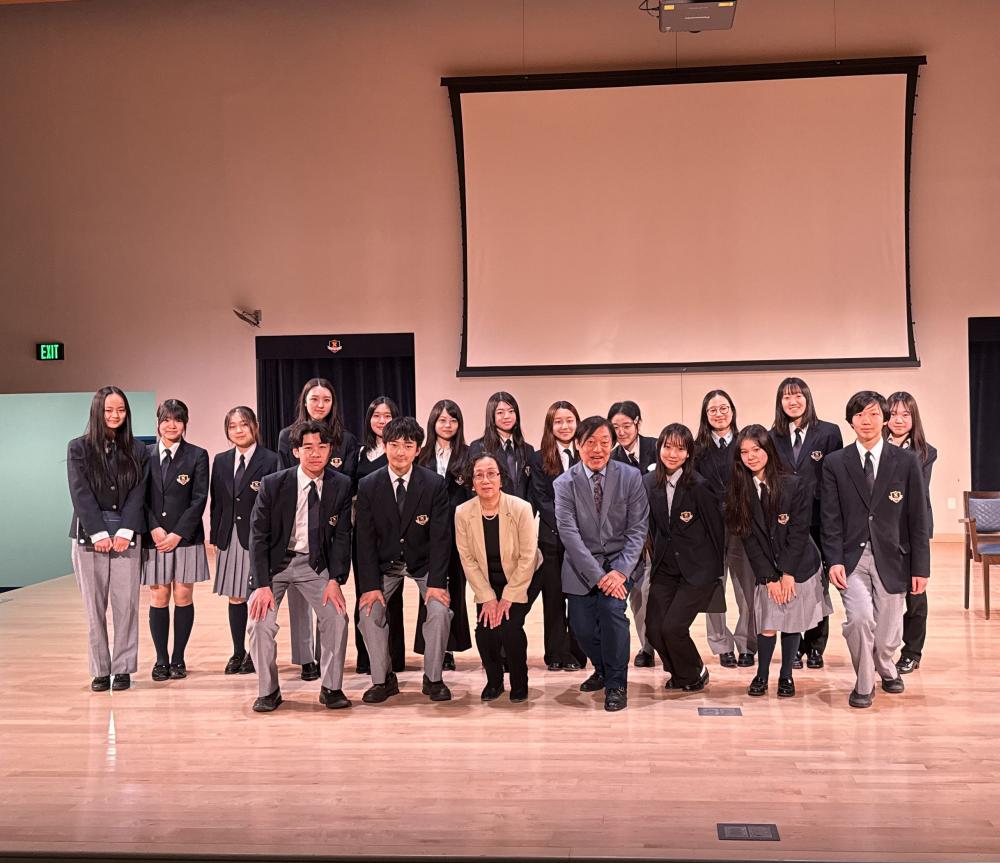Dr Behrens while in New York City at this lecture with students at Keio Academy