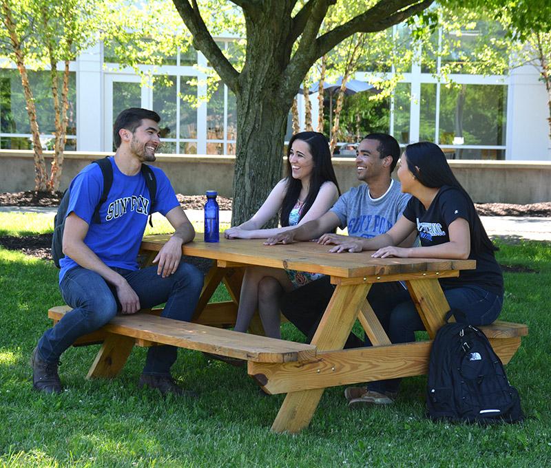 Students at picnic table