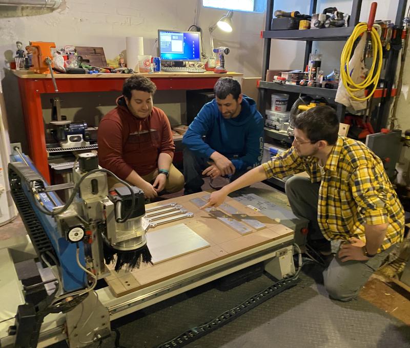 From left to right: students Peter Castiglia, Eric Johnson, and Andrew Burns