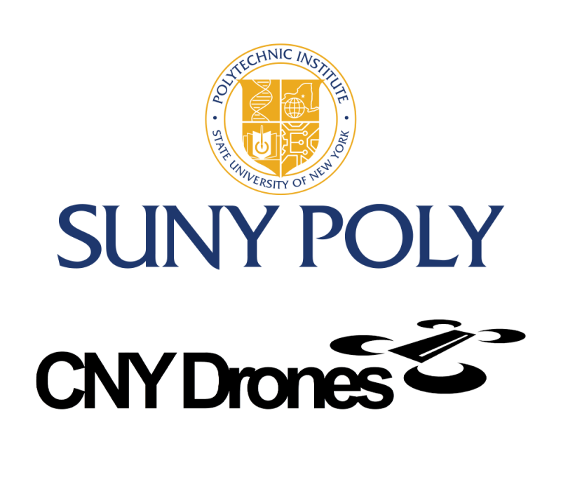 SUNY Poly seal and CNY Drones logo